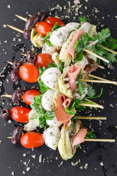 Italian Antipasto Skewers (Antipasto Recipe) | The Mediterranean Dish