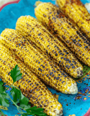 Grilled Corn on the Cob web story poster image.