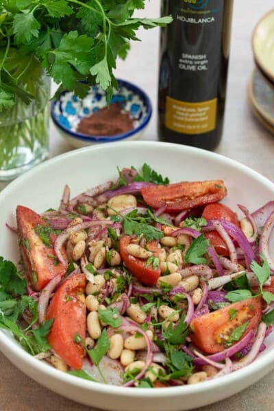 10-Minute Turkish White Bean Salad (Piyaz) | The Mediterranean Dish