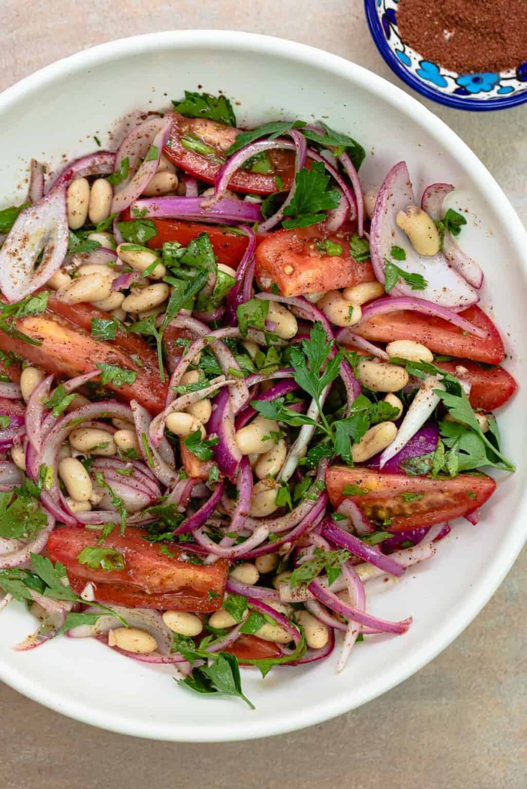 10-Minute Turkish White Bean Salad (Piyaz) | The Mediterranean Dish