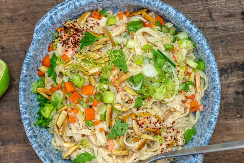 Cold Noodle Salad with Tahini Dressing | The Mediterranean Dish