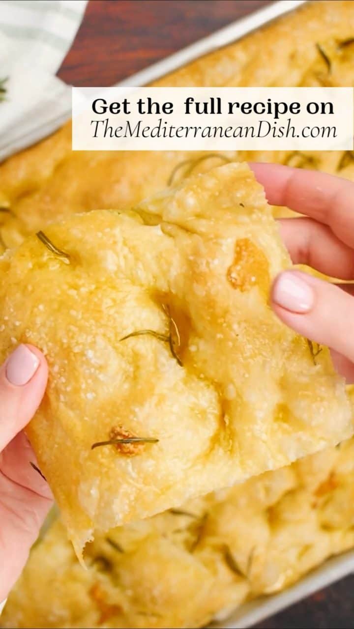 Rosemary Focaccia With Roasted Garlic - The Mediterranean Dish