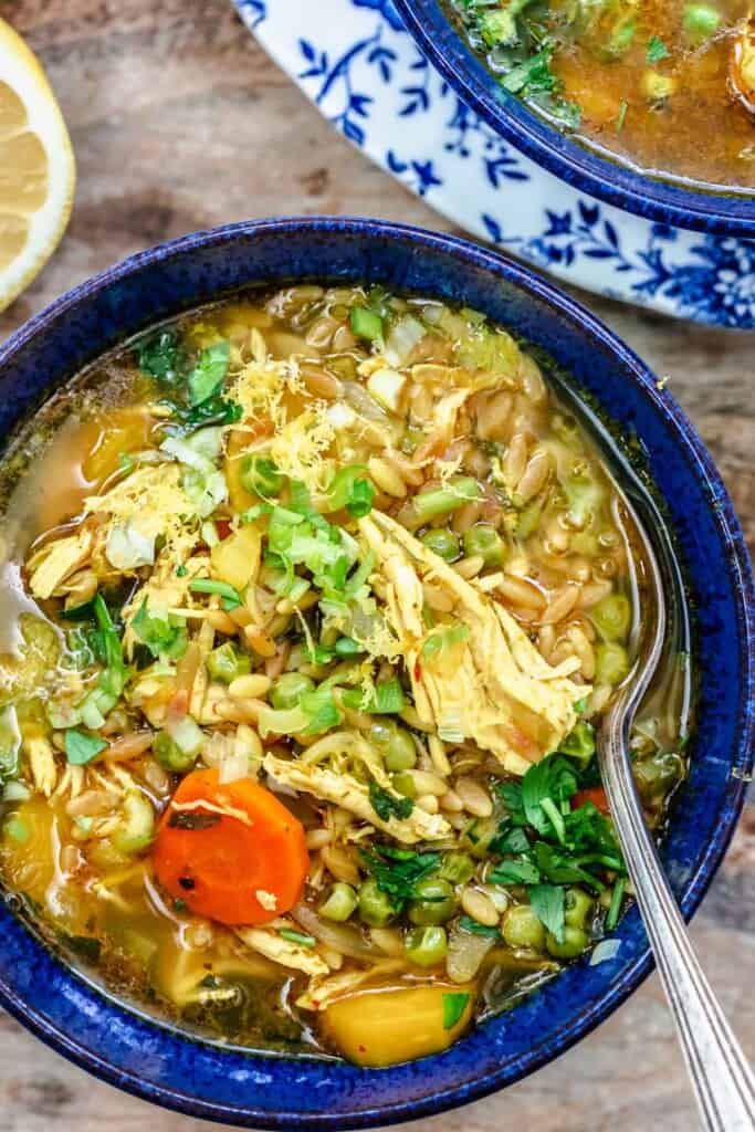 Lemon Chicken Orzo Soup Recipe The Mediterranean Dish