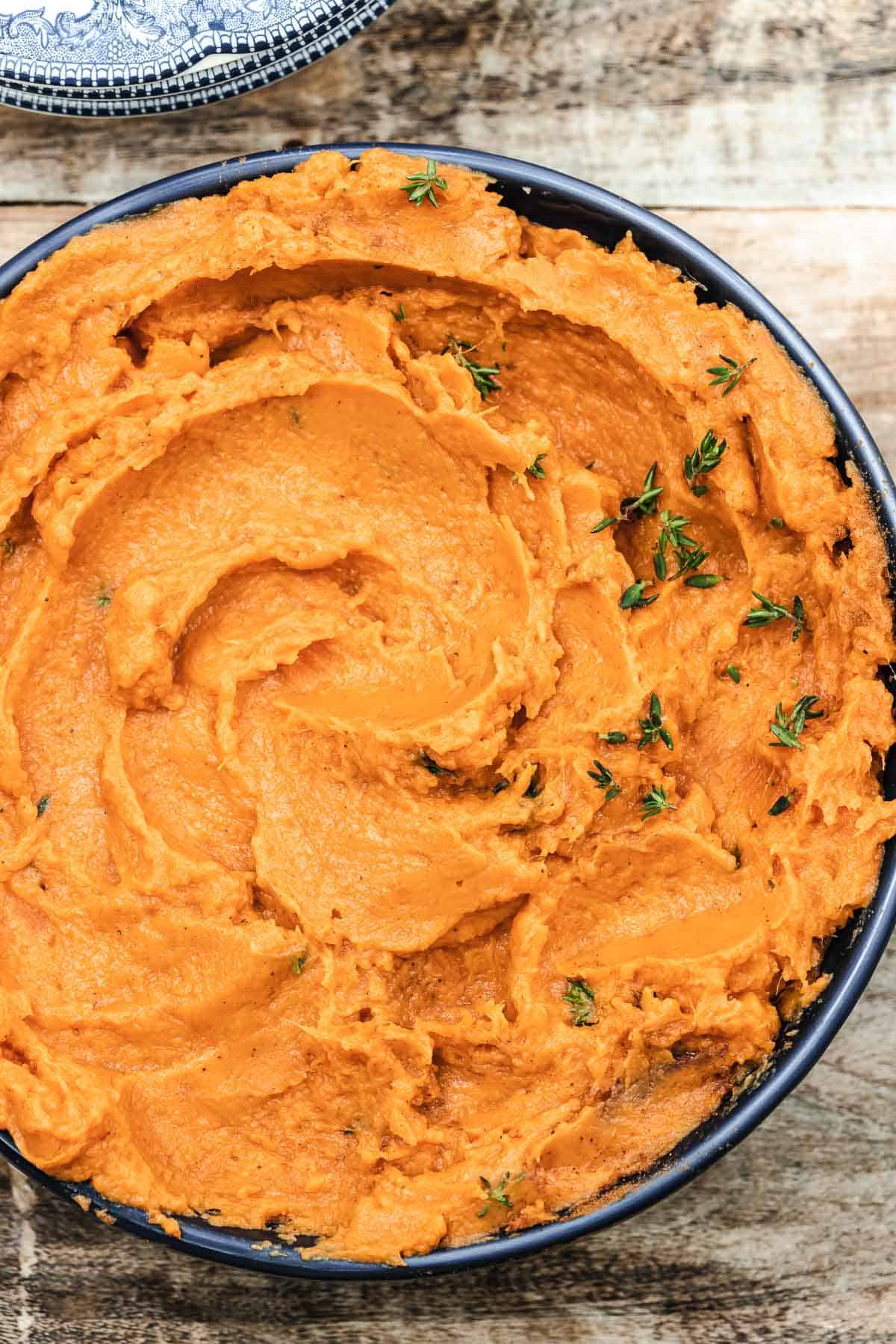 Mashed Sweet Potatoes with Garlic and Thyme - Easy Healthy Meal Ideas