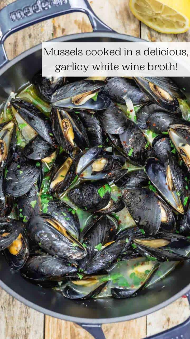 Steamed Mussels In Garlic White Wine Broth - The Mediterranean Dish