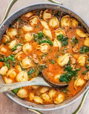 Tortellini Soup web story poster image.