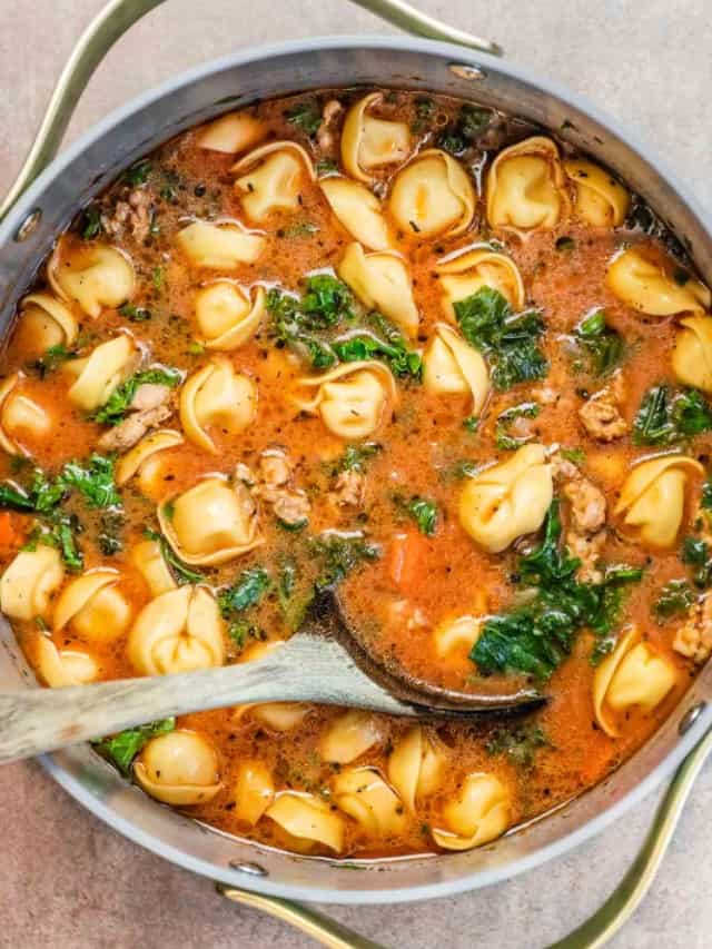 Easy Sausage Tortellini Soup - The Mediterranean Dish