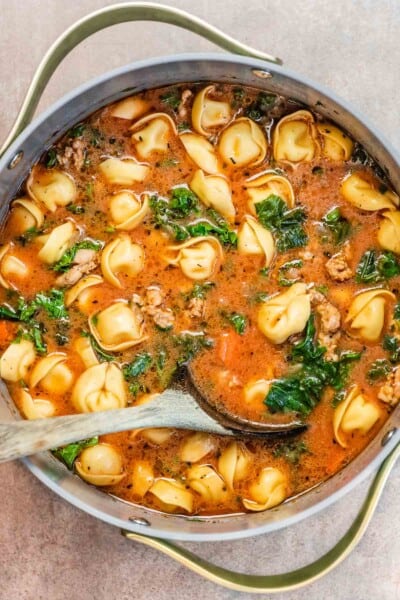 Creamy Sausage Tortellini Soup | The Mediterranean Dish