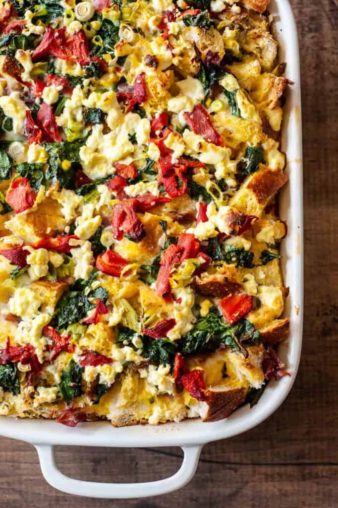 Breakfast Strata (Baked Egg Casserole | The Mediterranean Dish