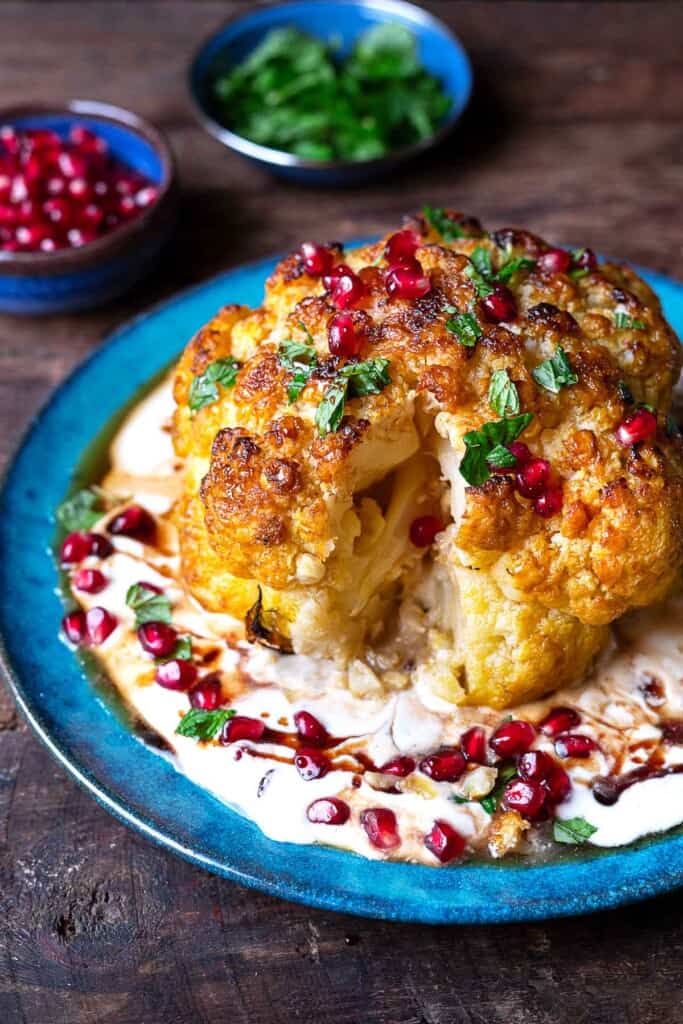 Whole Roasted Cauliflower The Mediterranean Dish 