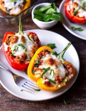 italian stuffed peppers web story poster image.