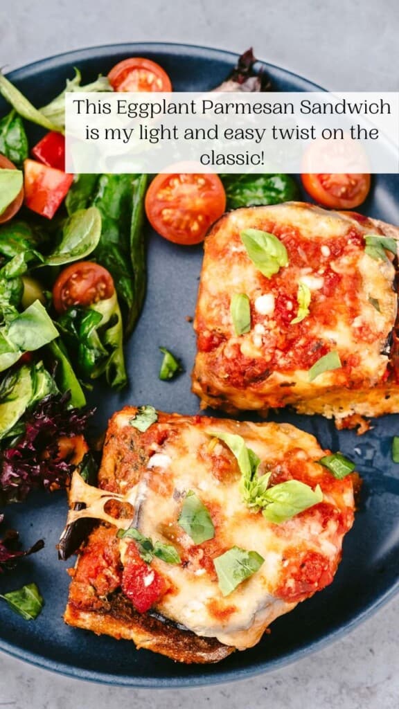 Open Faced Eggplant Parmesan Sandwich The Mediterranean Dish 2461