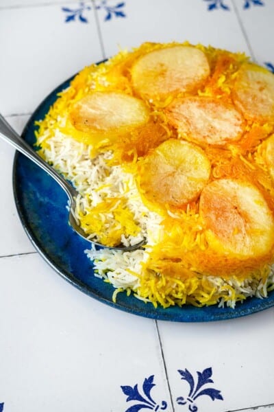 Persian Rice with Potato Tahdig | The Mediterranean Dish