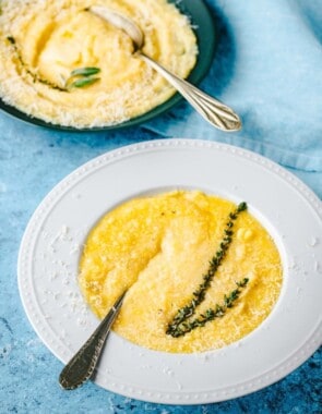 creamy polenta web story poster image.