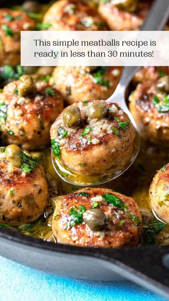 Chicken Piccata Meatballs - The Mediterranean Dish