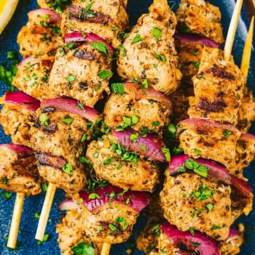 Grilled Halloumi Skewers with Greek-Inspired Marinade - Fork in the Kitchen