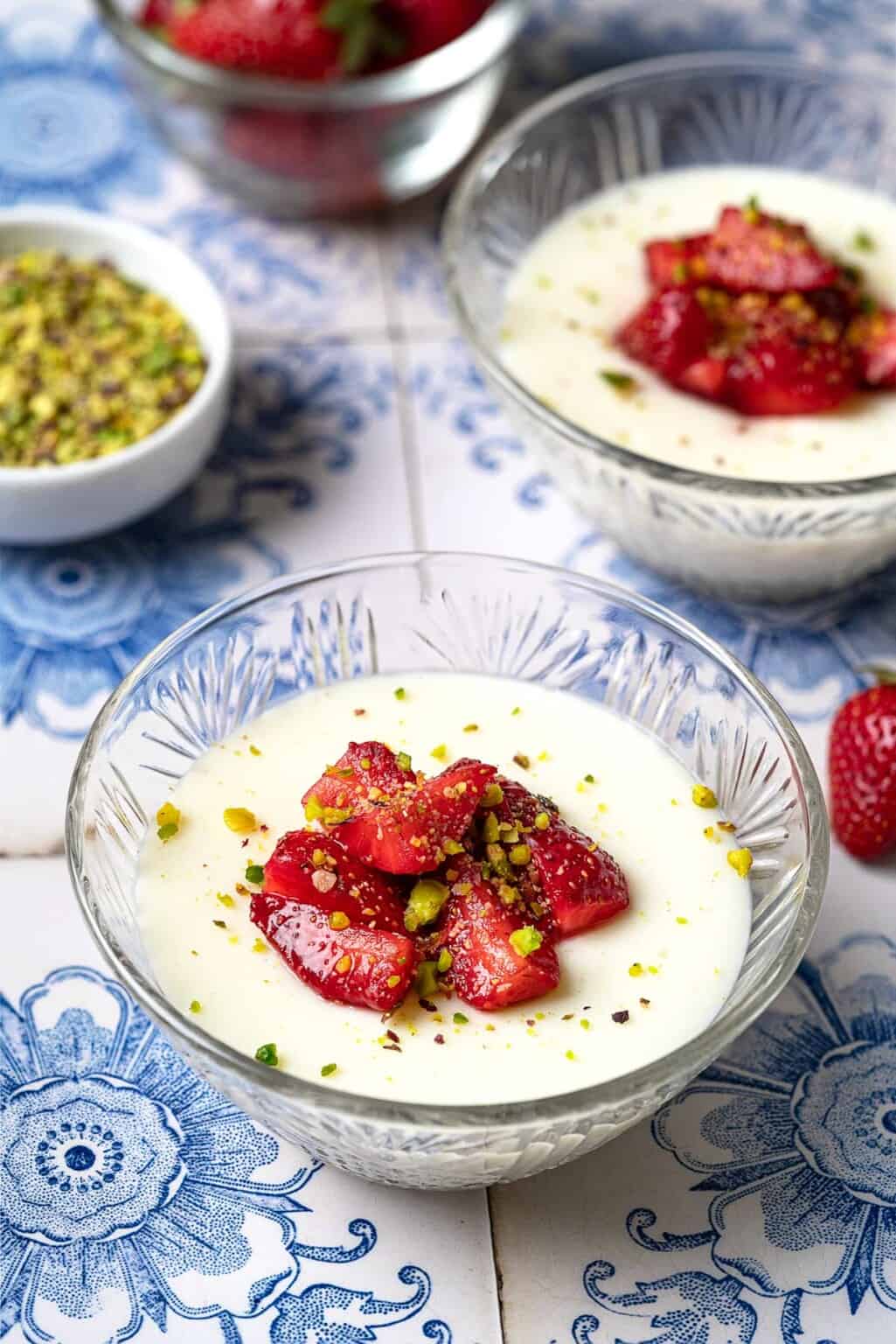 Mahalabia (Rose Water Milk Pudding) | The Mediterranean Dish