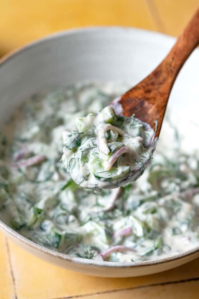 Creamy Cucumber Salad The Mediterranean Dish