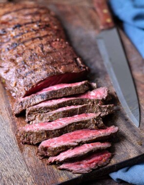 grilled skirt steak web story poster image.