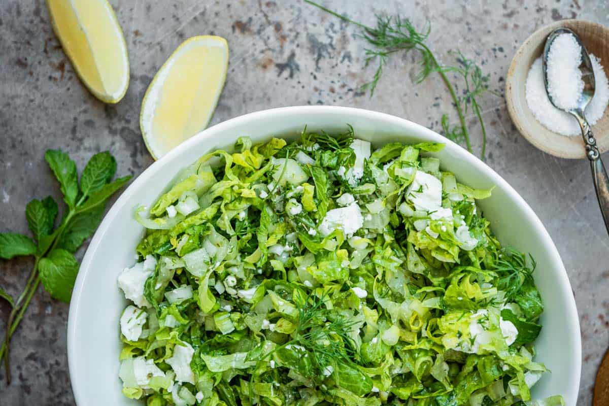 Maroulosalata (Greek Lettuce Salad) - Hungry Happens