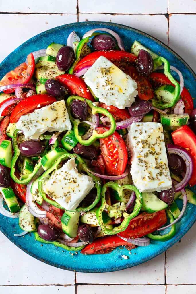 Greek Salad (Traditional Horiatiki Recipe) | The Mediterranean Dish