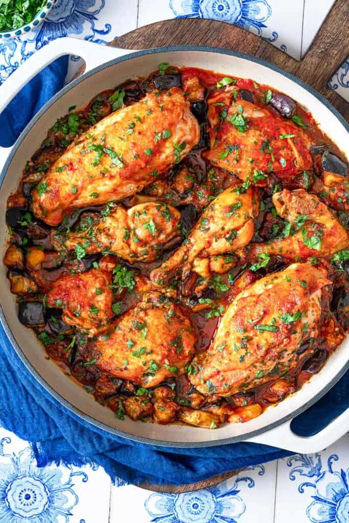 Braised Chicken and Eggplant | The Mediterranean Dish