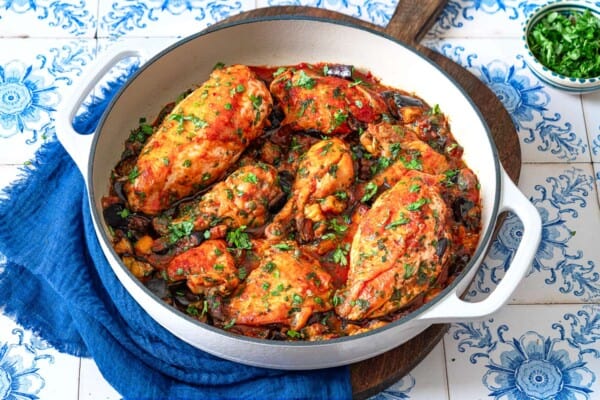 Braised Chicken and Eggplant | The Mediterranean Dish