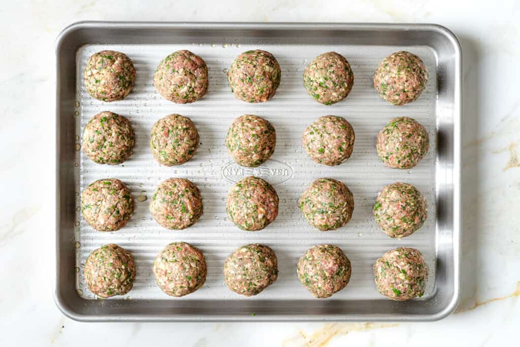 Baked Kofta Meatballs with Hummus | The Mediterranean Dish