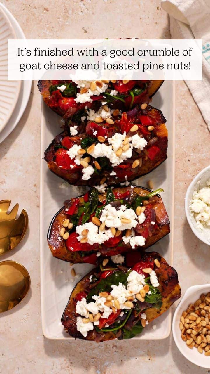 Acorn Squash Stuffed with Tomatoes, Spinach and Goat Cheese - The ...