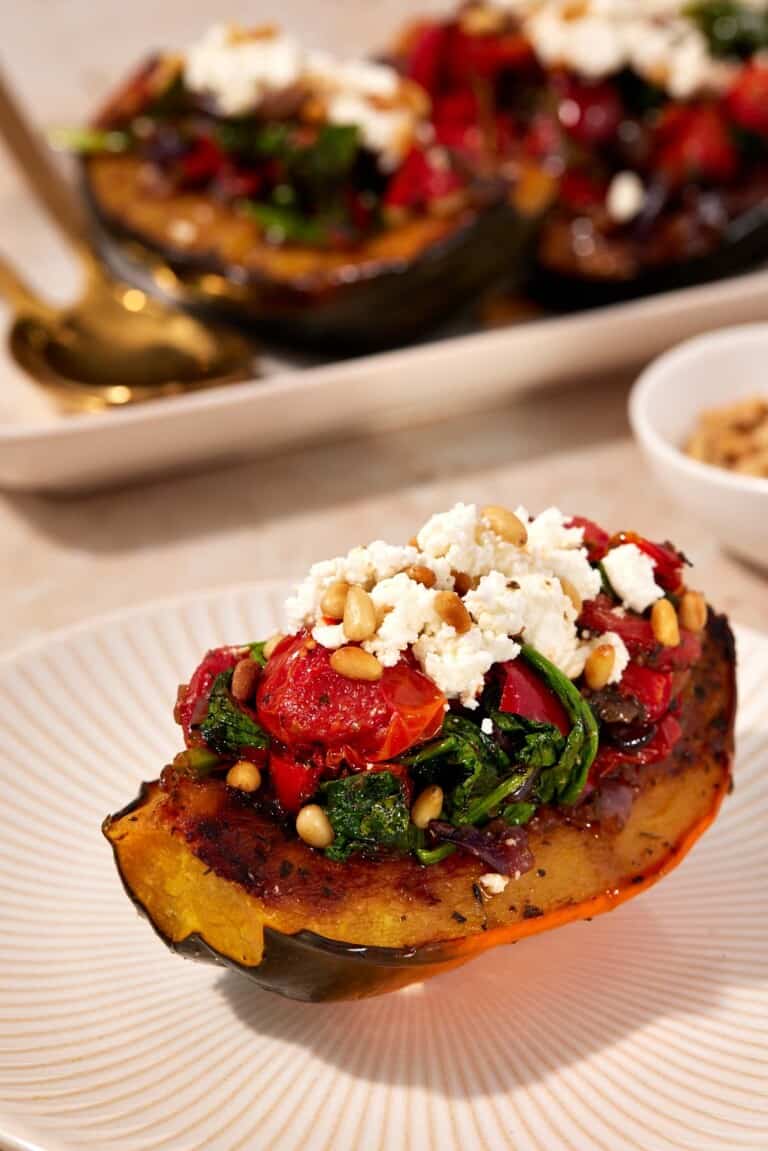 Roasted Vegetable Stuffed Acorn Squash | The Mediterranean Dish