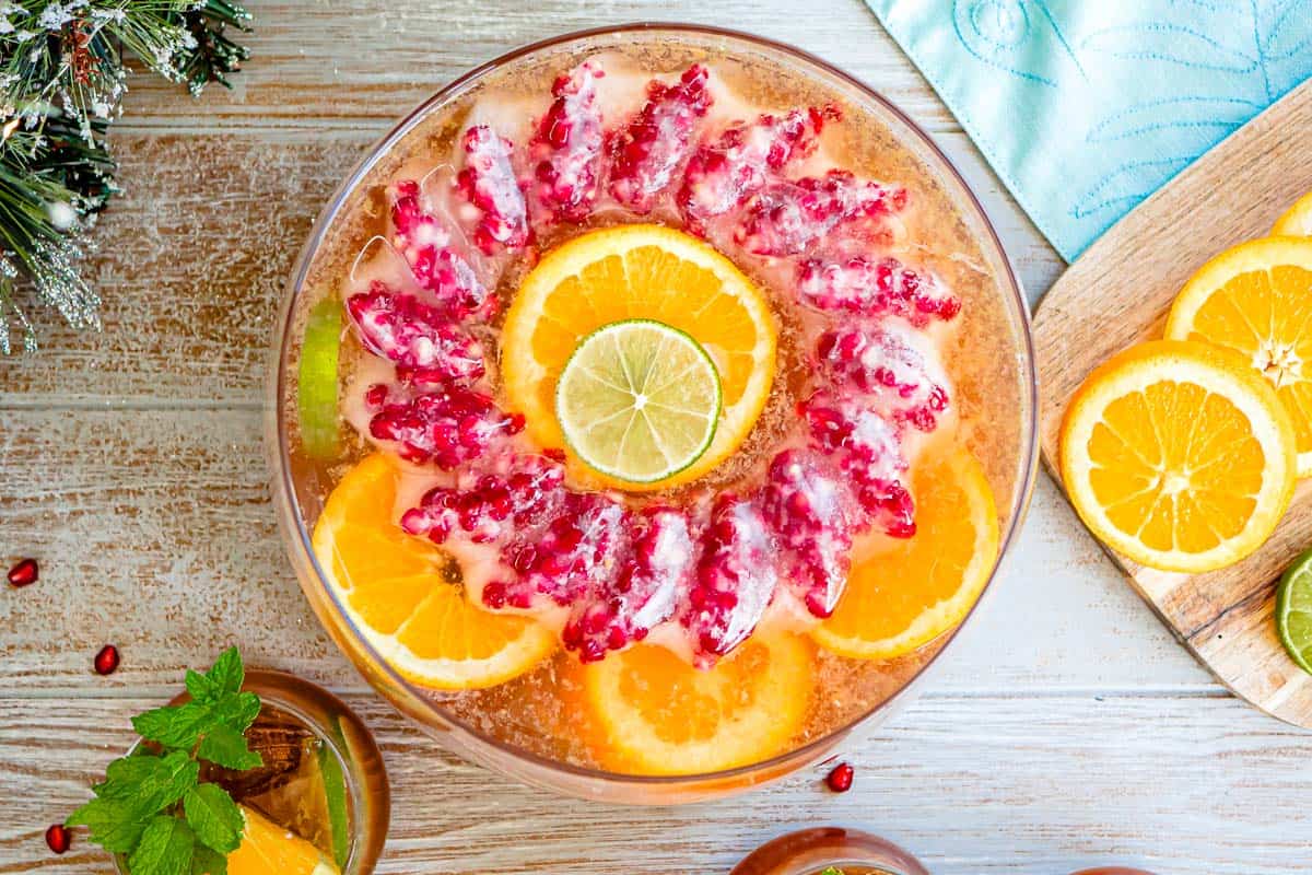 Pomegranate Orange Holiday Punch - Cooking with Curls