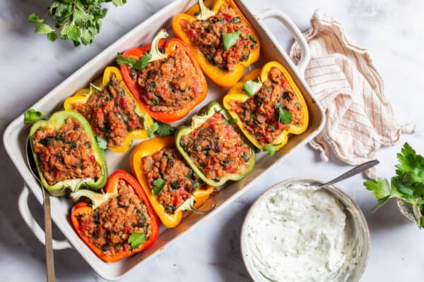 Chicken Stuffed Peppers | The Mediterranean Dish