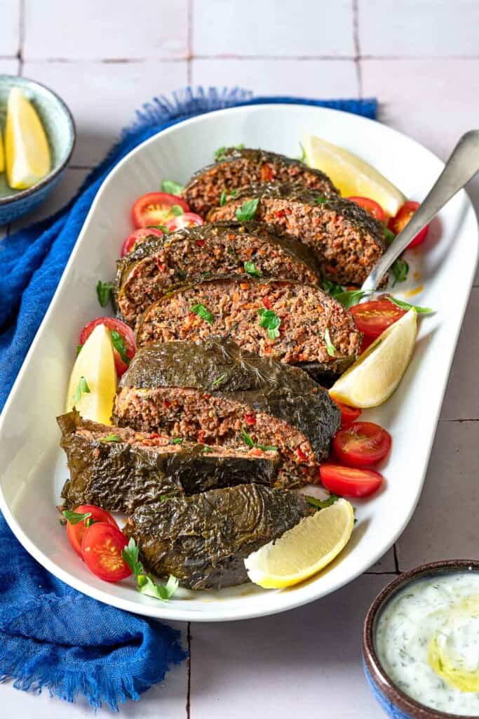 Greek Meatloaf with Grape Leaves | The Mediterranean Dish