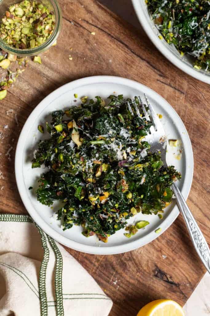 Kale Salad with Roasted Pistachios | The Mediterranean Dish