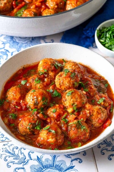 Moroccan Fish Kofta in Harissa Sauce | The Mediterranean Dish