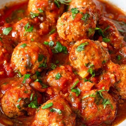 Moroccan Fish Kofta in Harissa Sauce | The Mediterranean Dish