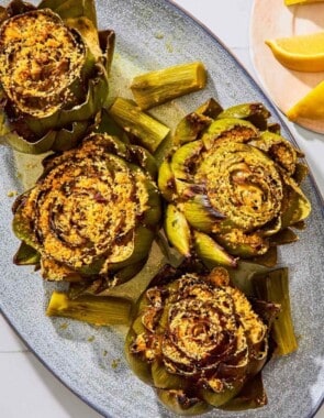 Stuffed artichokes web story poster image.