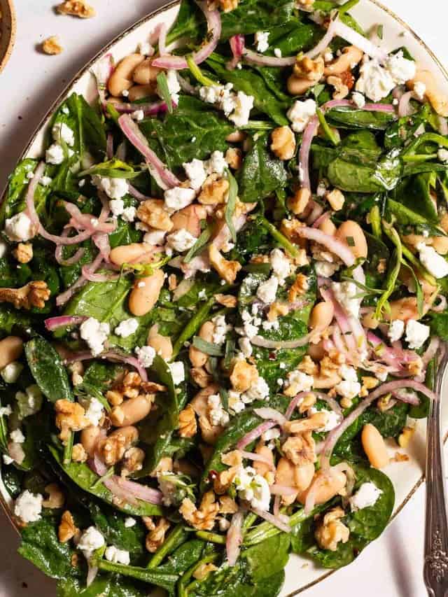 Wilted Spinach Salad - The Mediterranean Dish