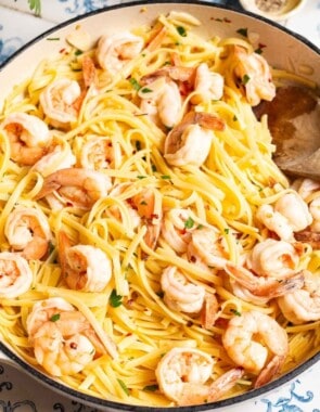 Shrimp linguine web story poster image.