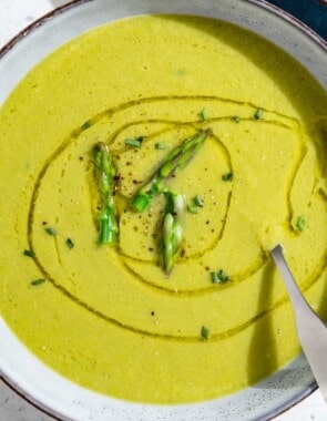 Asparagus soup web story poster image.