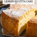 Pin image 2 for lemon ricotta cake.