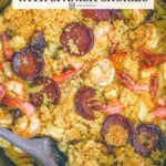 Pin image 1 for spicy shrimp couscous.