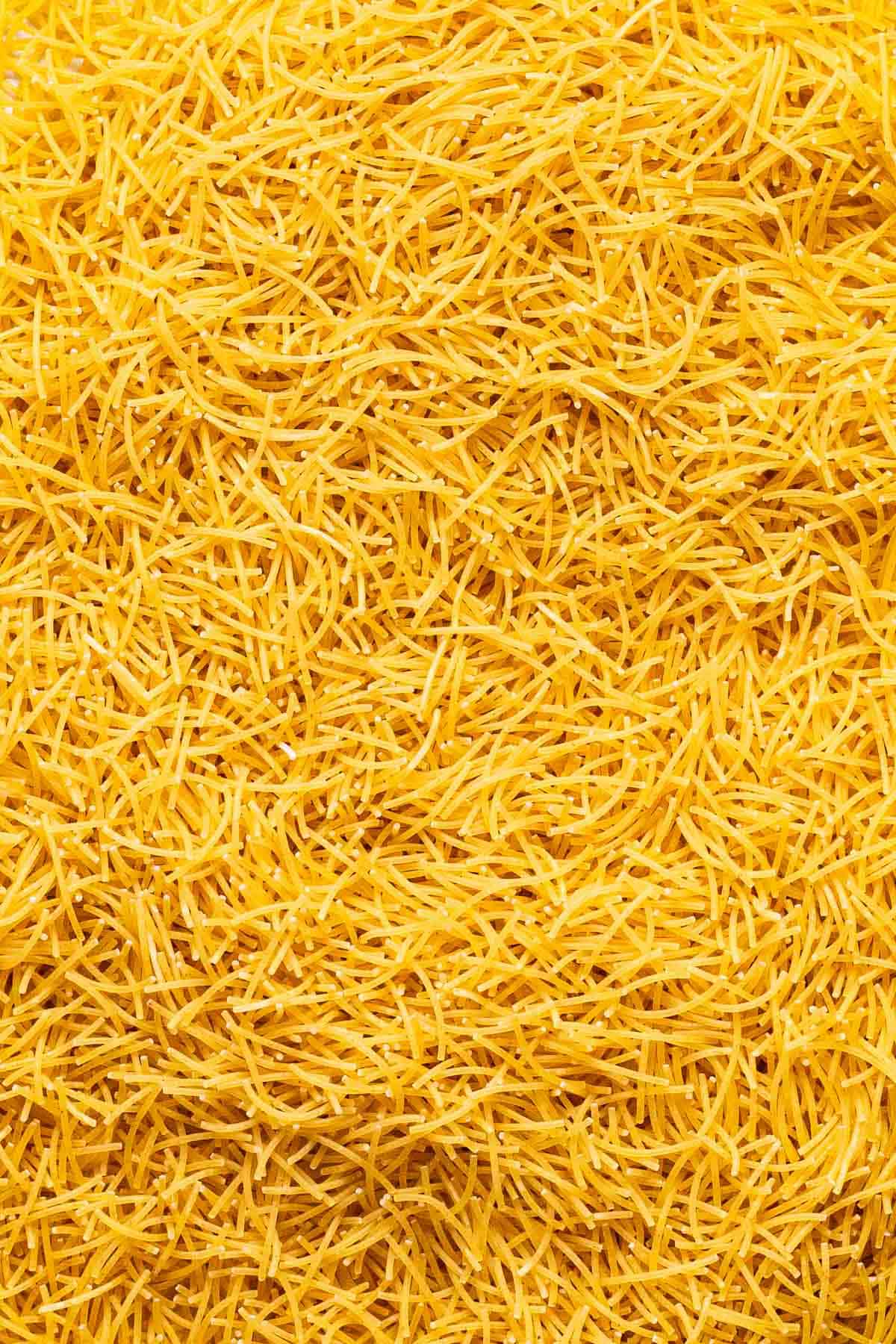 A close up photo of vermicelli.