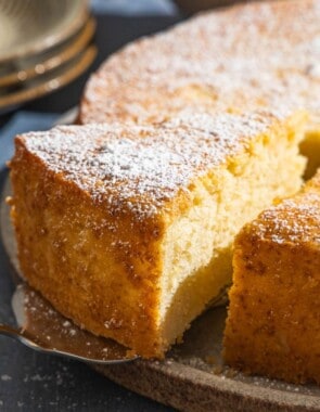 Lemon ricotta cake web story poster image.