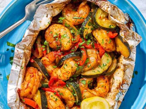 Shrimp Foil Packets with Vegetables