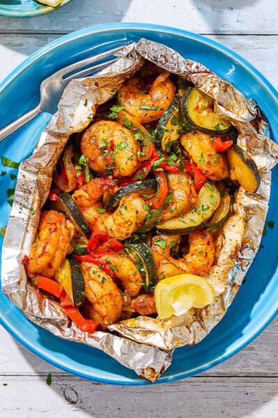 Shrimp Foil Packets | The Mediterranean Dish