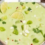 Pin image 1 for chilled avocado soup.