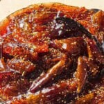 A close up of fig jam in a bowl.