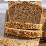 Pin image 1 for seeded whole wheat bread.