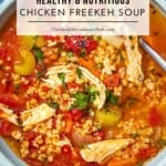 Pin image 2 for chicken and freekeh soup.